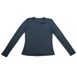 Rag & Bone Womens Dark Gray Textured Knit Long Sleeve Top Size L.